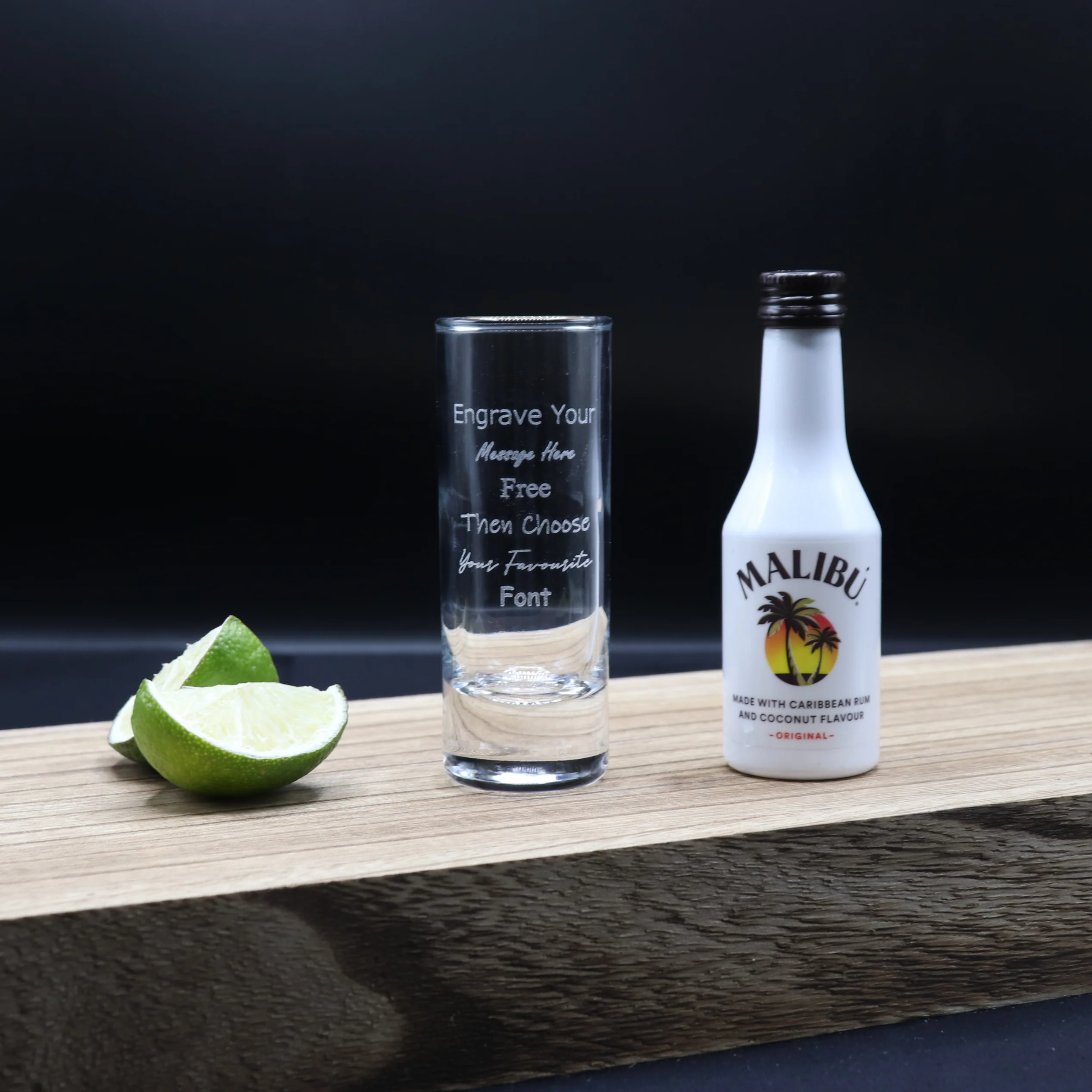 Personalised Tall Shot Glass & Rum Miniature Bottle Gift Set - Image 16