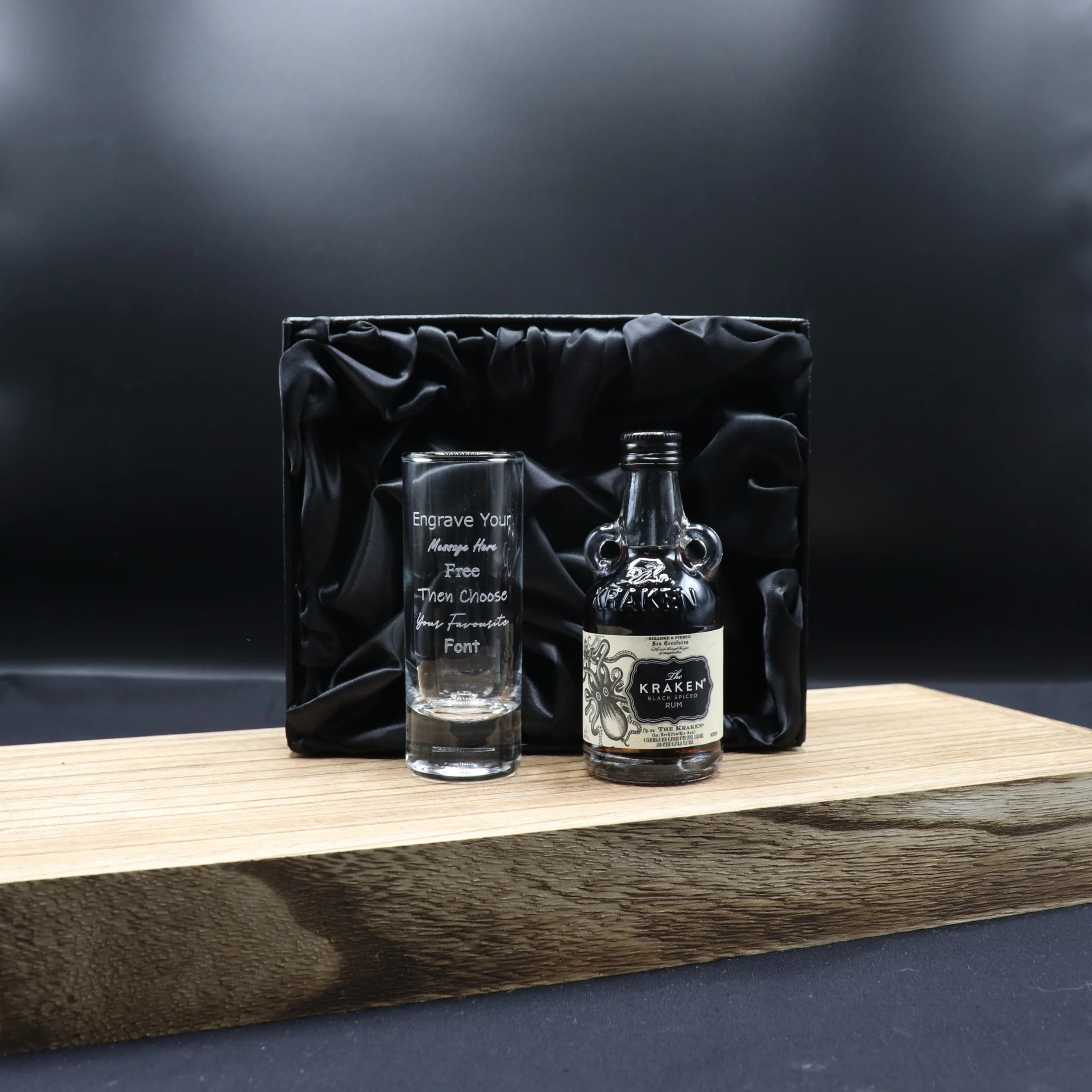 Personalised Tall Shot Glass & Rum Miniature Bottle Gift Set - Image 8