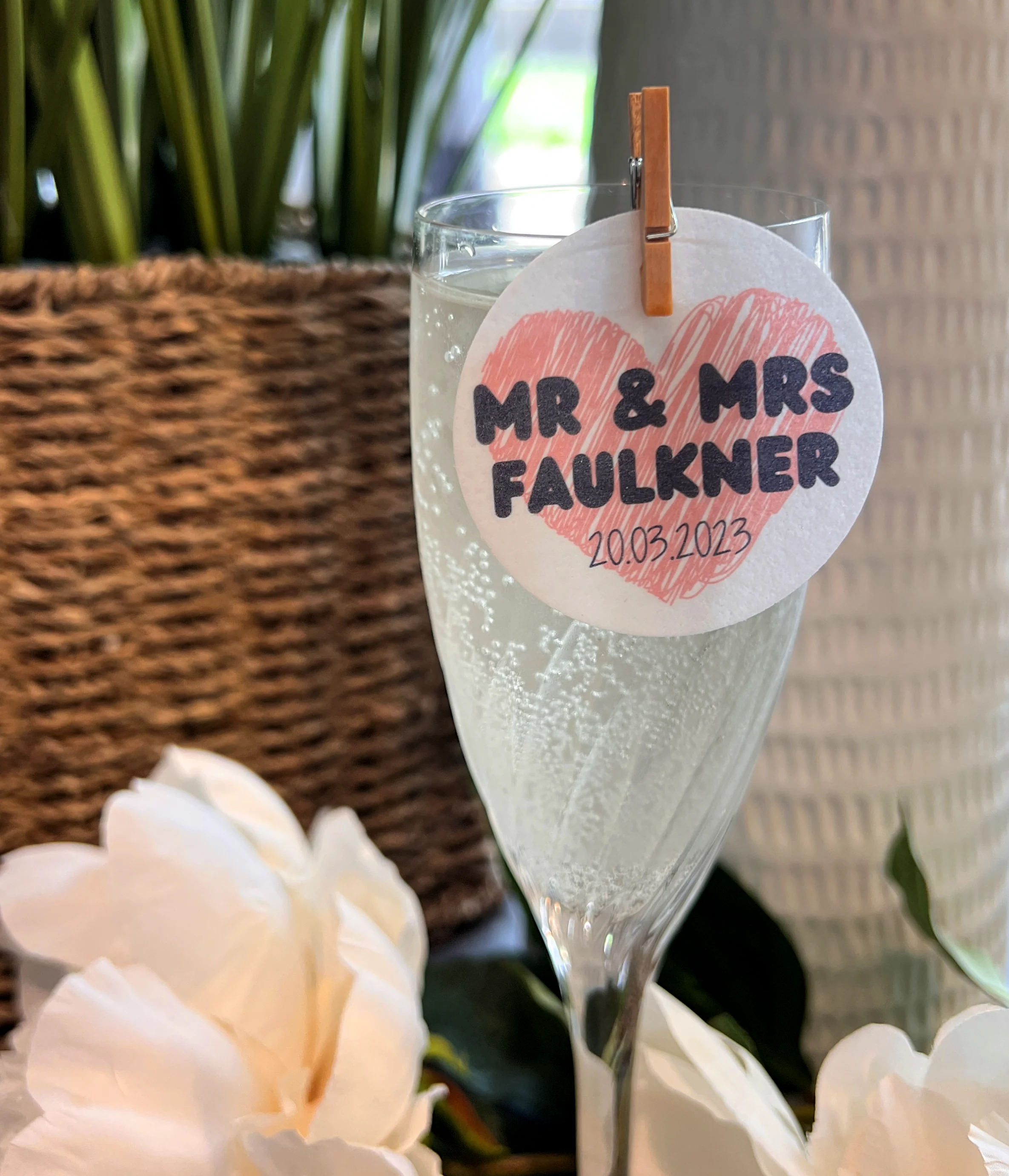 Personalised Wedding/Anniversary Heart Drink Toppers - Image 5