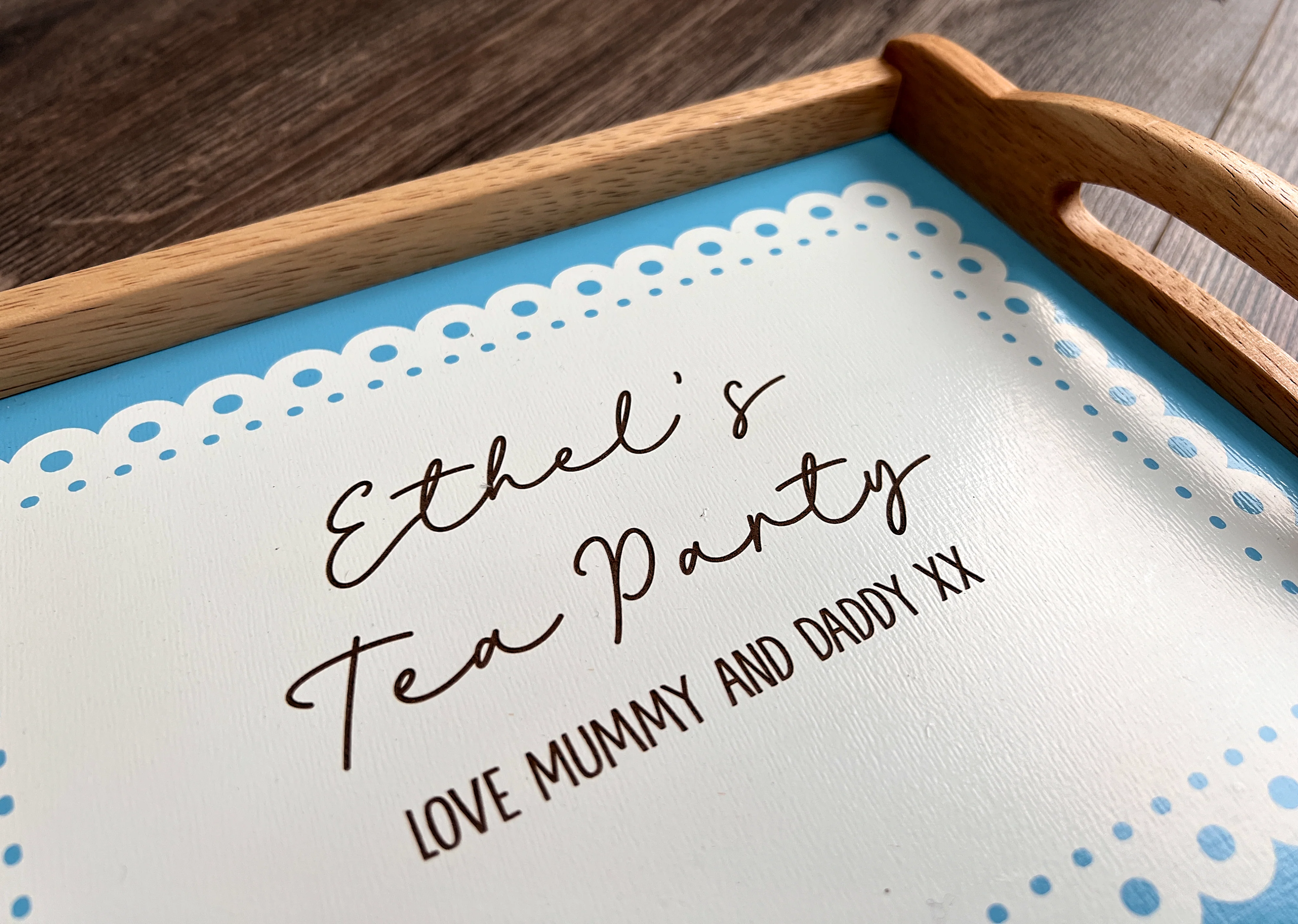 Personalised Children's Wooden Tea Tray Set - Image 4