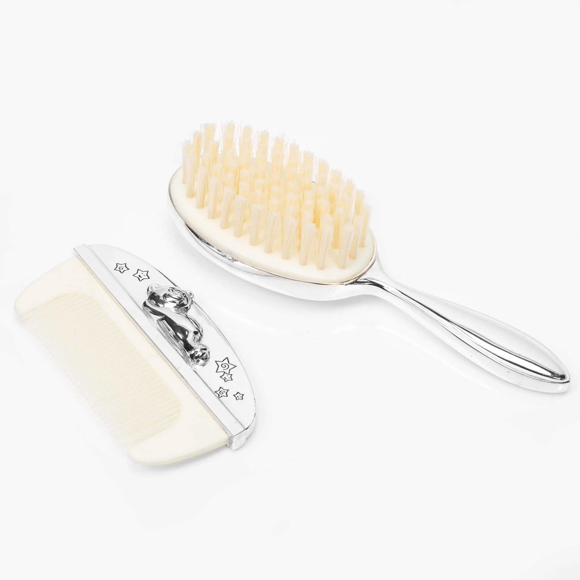 Silver Plated Christening Brush & Comb in Personalised Gift Box - Image 2