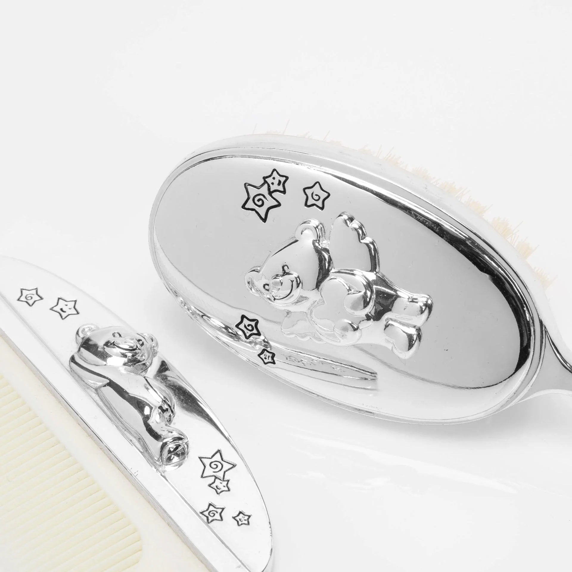 Silver Plated Christening Brush & Comb in Personalised Gift Box - Image 3